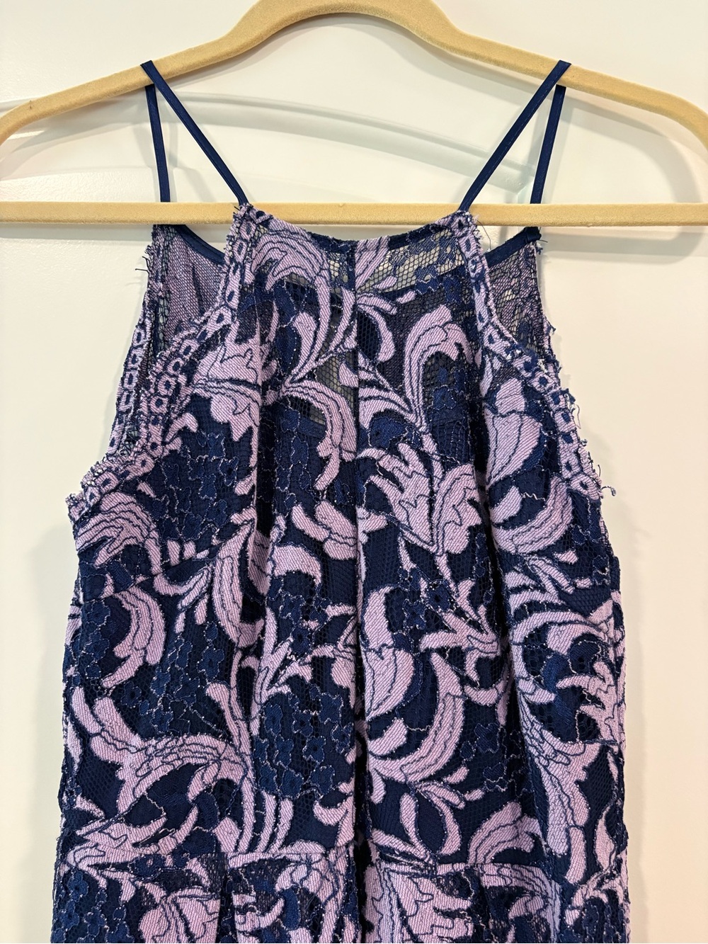 Francesca's Collections Lavender and Navy Lace Mini Dress - Picture 5 of 9